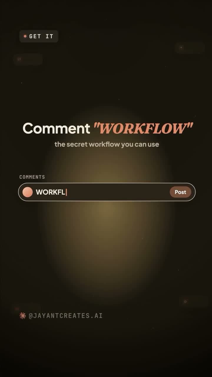 Closing frame asking viewers to comment WORKFLOW
